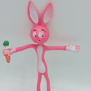 Vintage Bendable Posable Bunny Easter Carrot